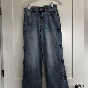 Women's Blue Jeans with Bow Accents size 2